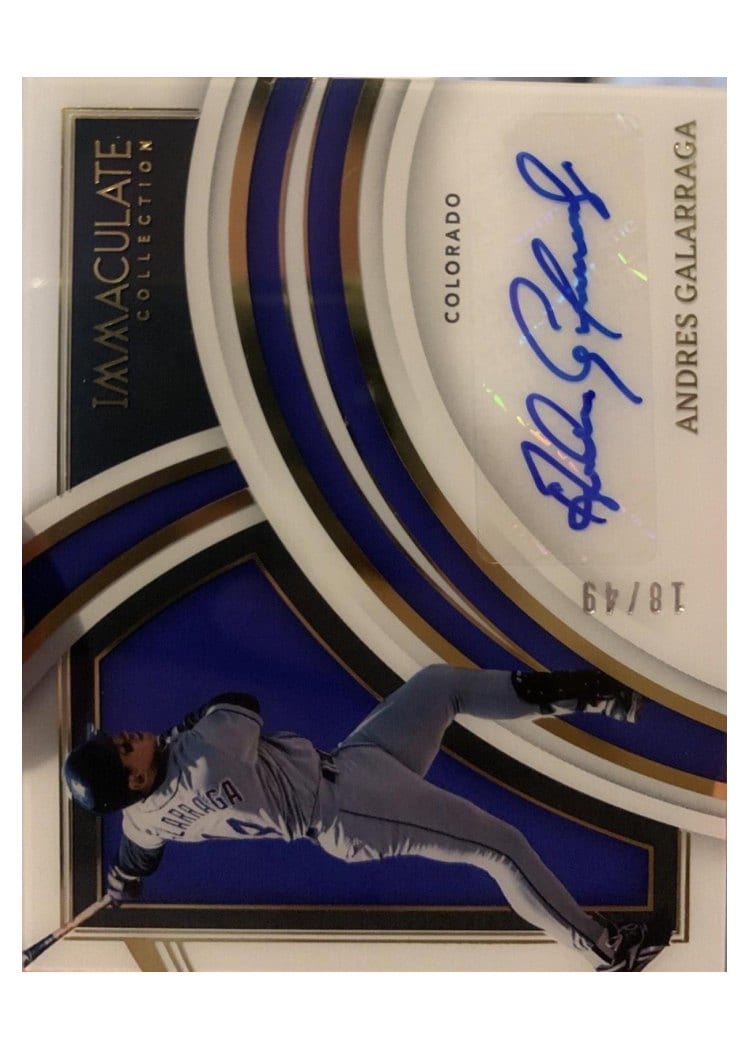 2022 Panini Immaculate Collection Clearly Immaculate Signatures Andres Galarraga #CIS-AG card