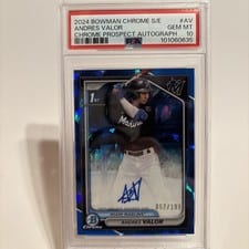 2024 Bowman Chrome Sapphire Edition Chrome Sapphire Prospect Autographs Andres Valor #CSPA-AV card