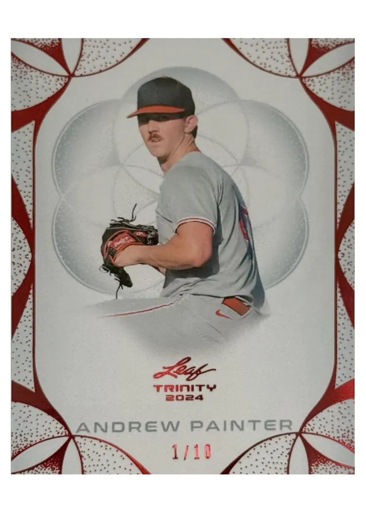 2024 Leaf Trinity Baseball Base Set Andrew Painter Red #10 card