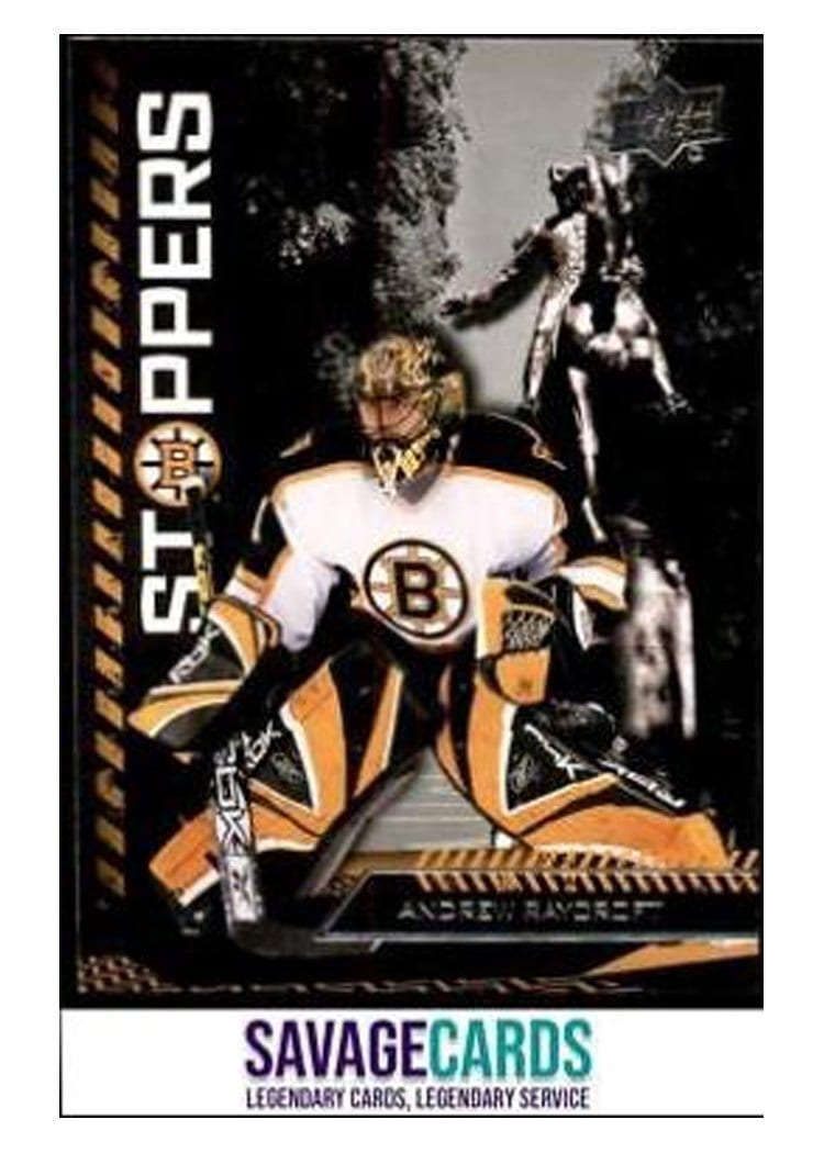 2023-24 Upper Deck Boston Bruins Centennial Stoppers Andrew Raycroft #ST-11 card