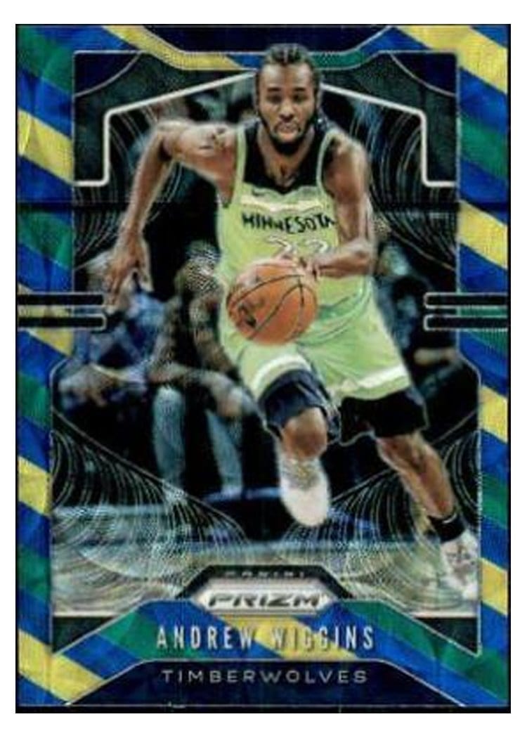2019-20 Panini Prizm Base Set Andrew Wiggins Blue, Yellow, and Green Choice Prizm #160 card