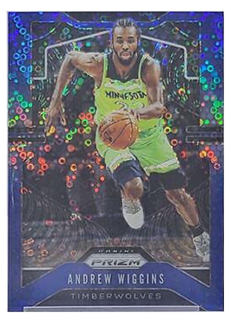 2019-20 Panini Prizm Base Set Andrew Wiggins Fast Break Prizm Blue #160 card