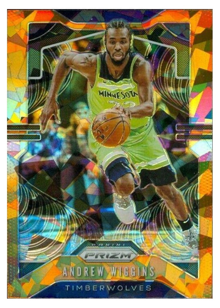2019-20 Panini Prizm Base Set Andrew Wiggins Orange Ice Prizm #160 card