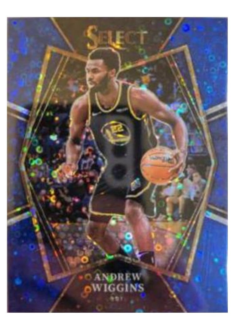 2021-22 Panini Select Base Set Andrew Wiggins Blue Disco Prizm #134 card