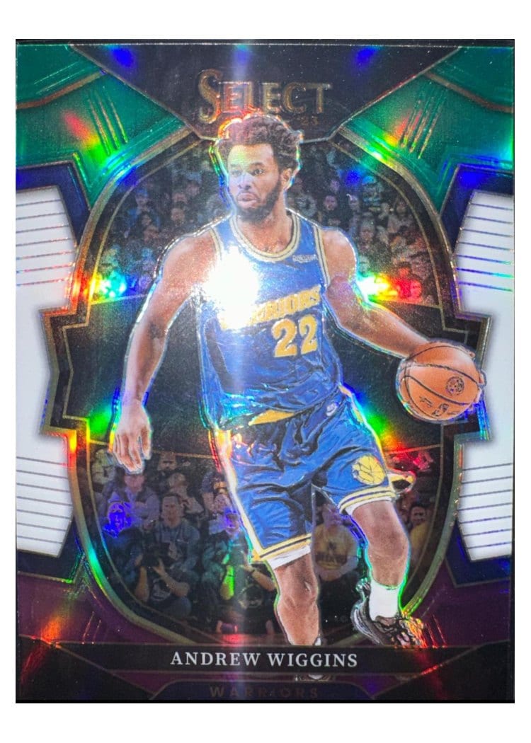 2022-23 Panini Select Base Set Andrew Wiggins Green White Purple Prizm #10 card