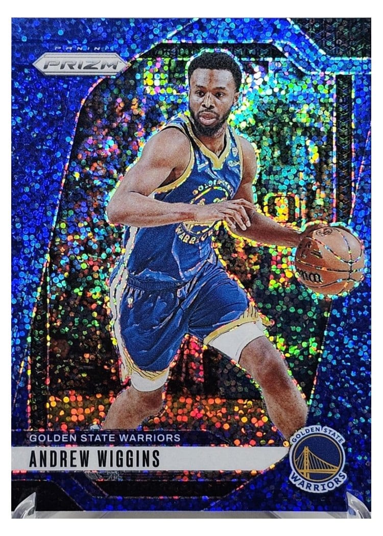 2024-25 Panini Prizm Base Set Andrew Wiggins Blue Sparkle #19 card