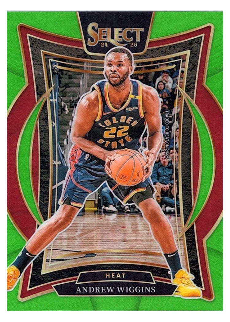 2024-25 Panini Select Base Set Andrew Wiggins Neon Green Prizm #5 card