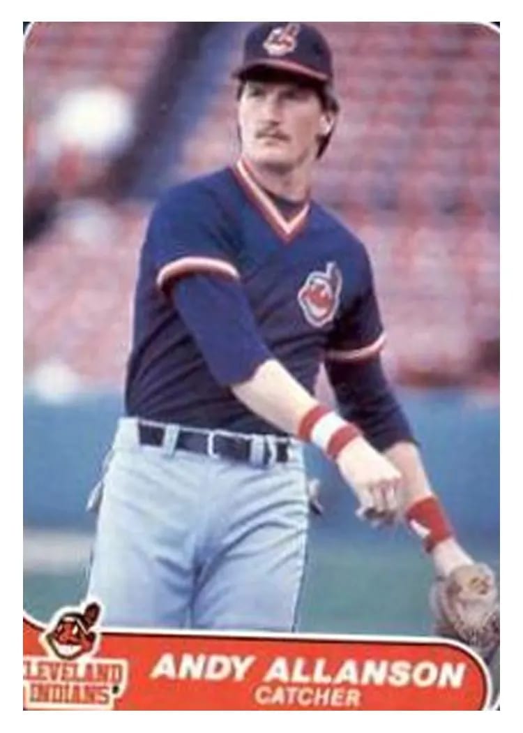 1986 Fleer Update Andy Allanson #U-2 card