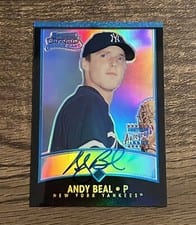 2001 Bowman Chrome Andy Beal Refractor Autograph #344 card
