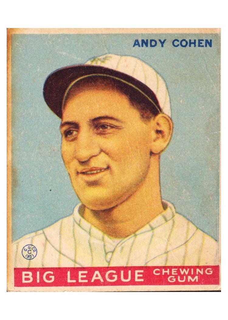 1933 World Wide Gum Andy Cohen #52 card