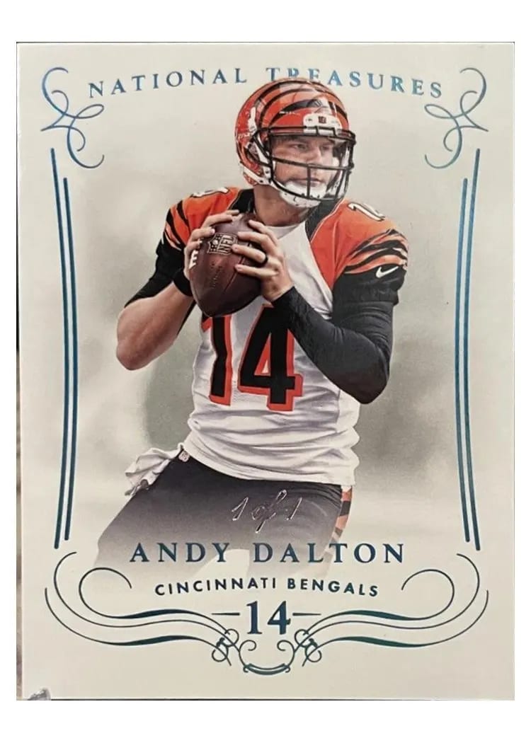 2014 Panini National Treasures Andy Dalton #21 card
