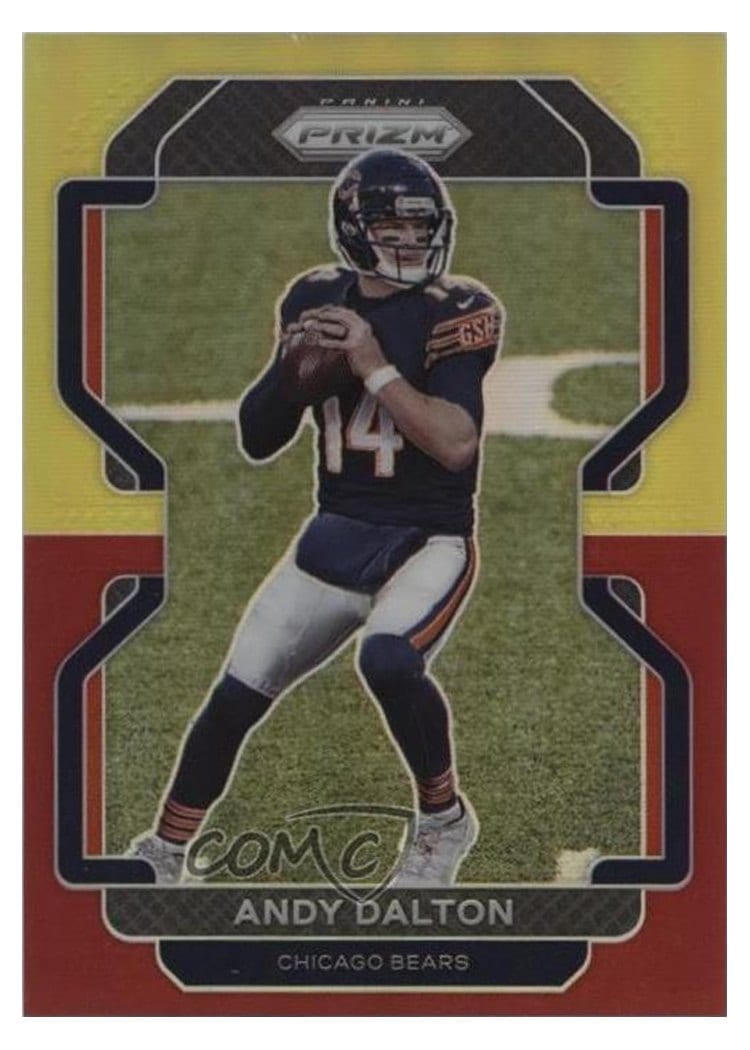2021 Panini Prizm Base Set Andy Dalton Yellow Red Prizm #161 card