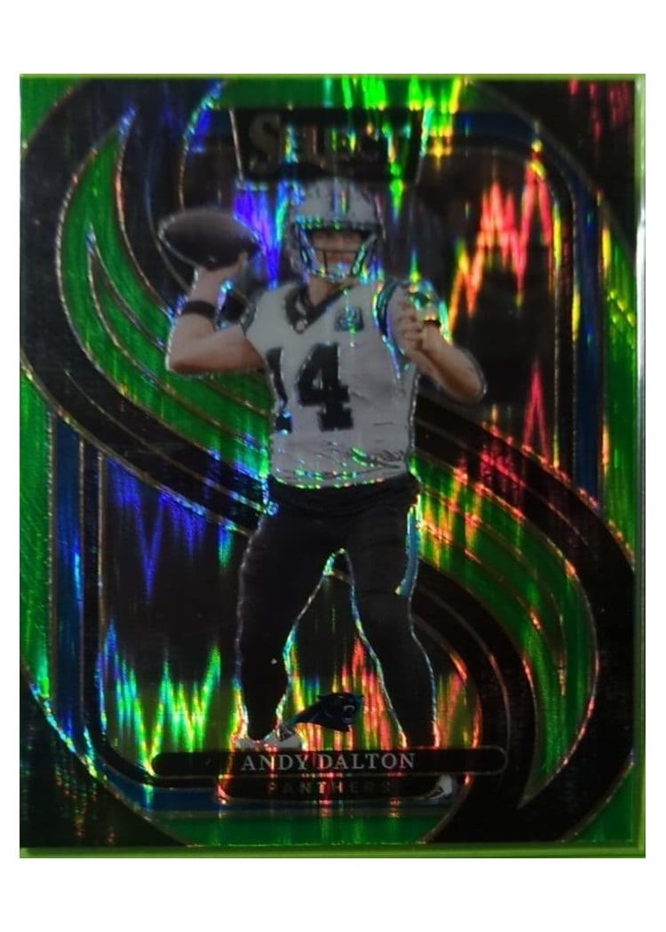 2024 Panini Select Base Set Andy Dalton Neon Green Prizm Shock #106 card