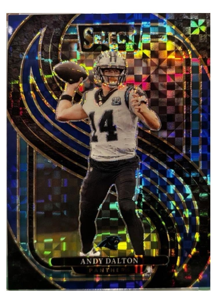 2024 Panini Select Base Set Andy Dalton Blue Prizm #106 card