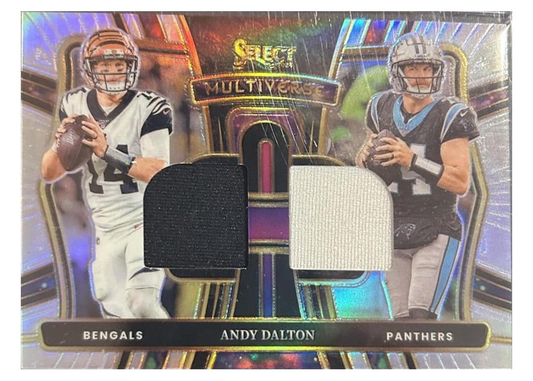 2024 Panini Select Multiverse Prizm Dual Relics Andy Dalton #6 card