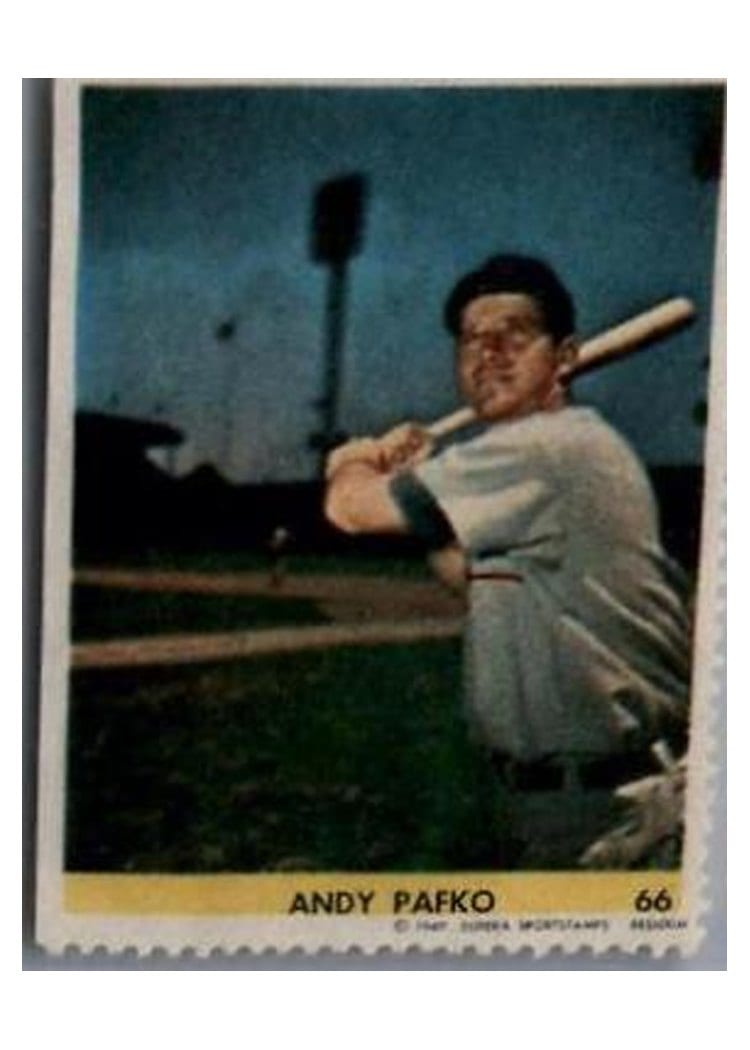 1949 Eureka Sportstamps Andy Pafko #66 card