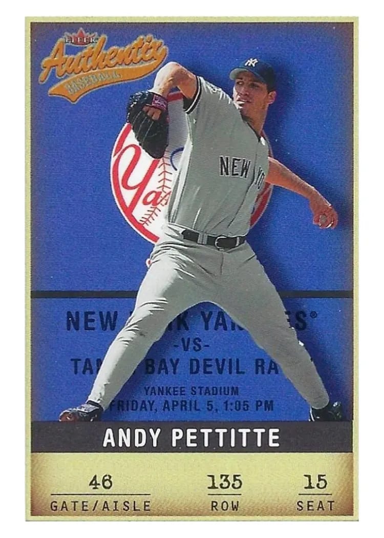 2002 Fleer Authentix Andy Pettitte #135 card