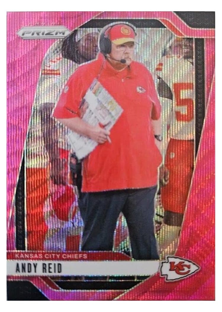 2024 Panini Prizm Base Set Andy Reid Pink Wave #145 card