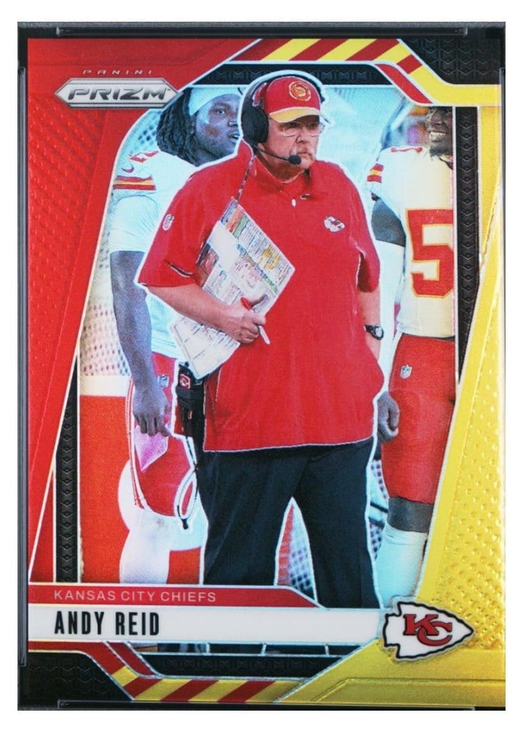 2024 Panini Prizm Base Set Andy Reid Red Yellow #145 card