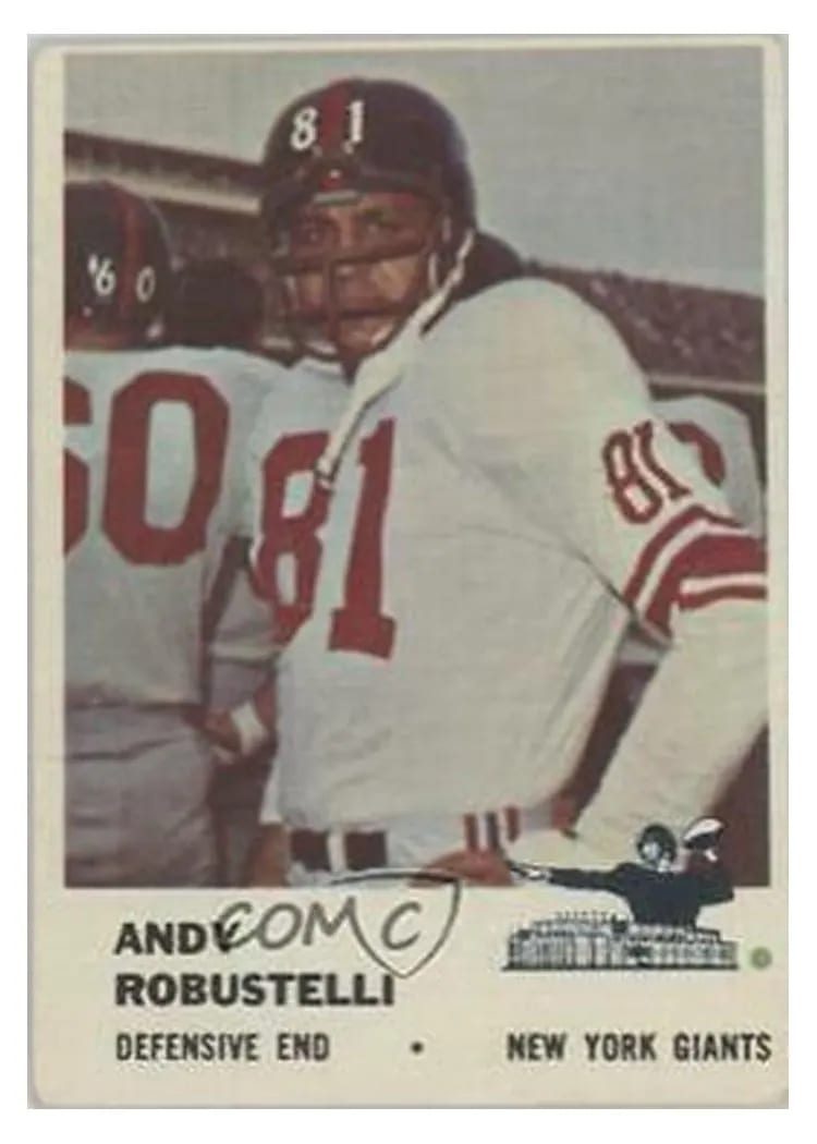 1961 Fleer Andy Robustelli #75 card