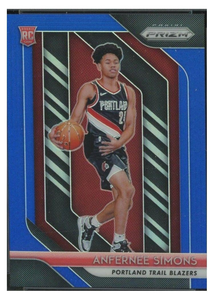 2018-19 Panini Prizm Base Set Anfernee Simons Blue Prizm #61 card