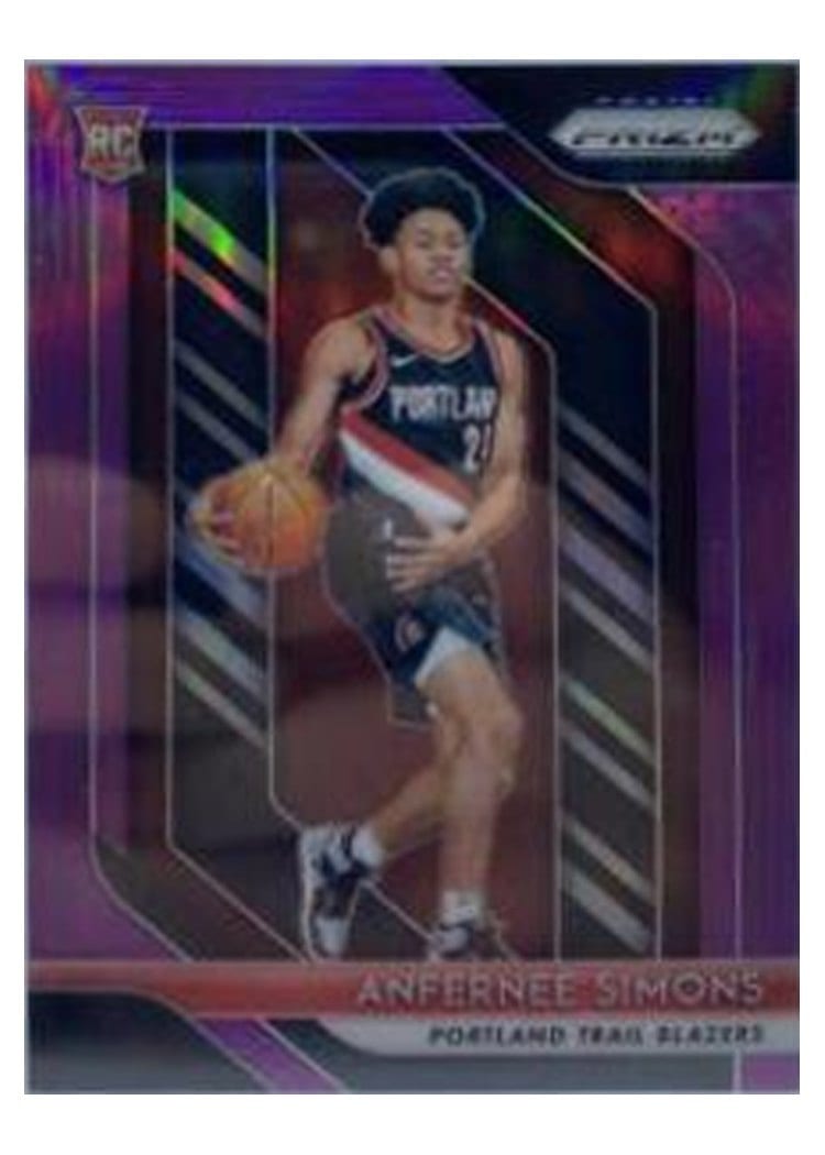 2018-19 Panini Prizm Base Set Anfernee Simons Purple Prizm #61 card