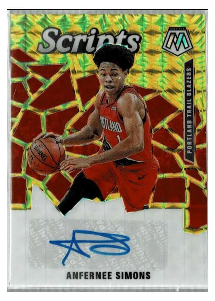 2019 Panini Mosaic Scripts Anfernee Simons #SC-ASM card