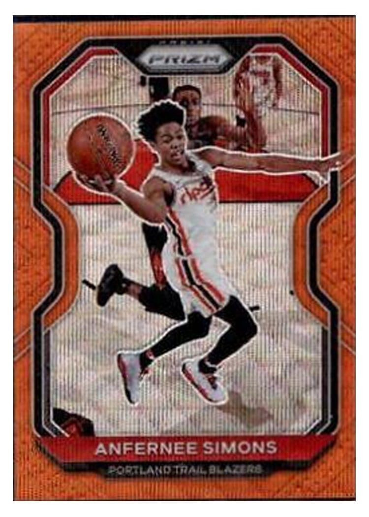 2020-21 Panini Prizm Base Set Anfernee Simons Orange Wave Prizm #24 card