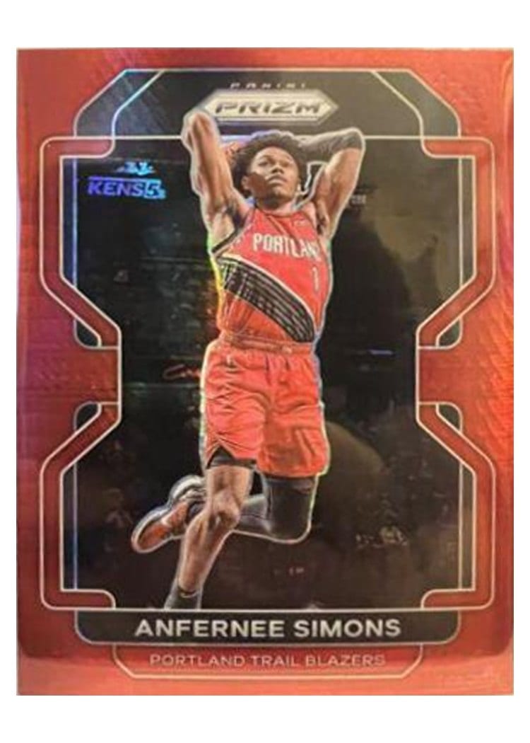 2021-22 Panini Prizm Base Set Anfernee Simons Red Hyper Prizm #168 card