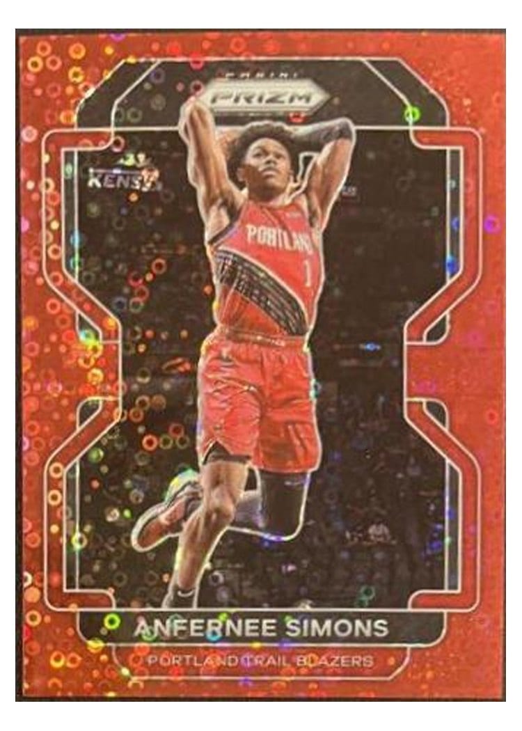 2021-22 Panini Prizm Base Set Anfernee Simons Fast Break Red Prizm #168 card