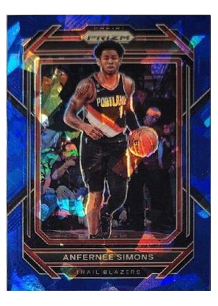 2022-23 Panini Prizm Base Set Anfernee Simons Blue Ice Prizm #46 card