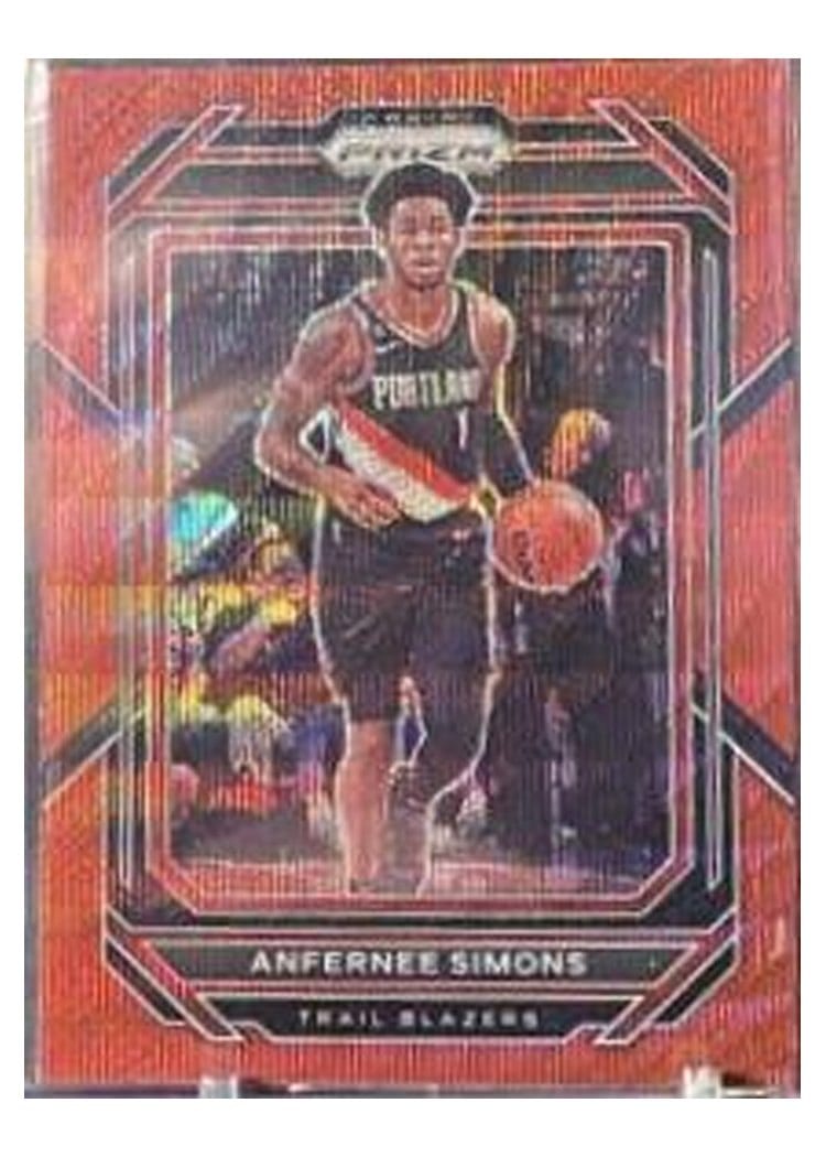 2022-23 Panini Prizm Base Set Anfernee Simons Ruby Wave Prizm #46 card