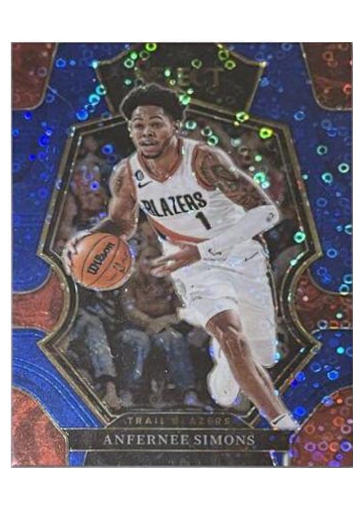 2022-23 Panini Select Base Set Anfernee Simons Blue Disco Prizm #142 card