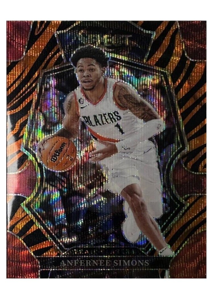 2022-23 Panini Select Base Set Anfernee Simons Tiger Prizm #142 card