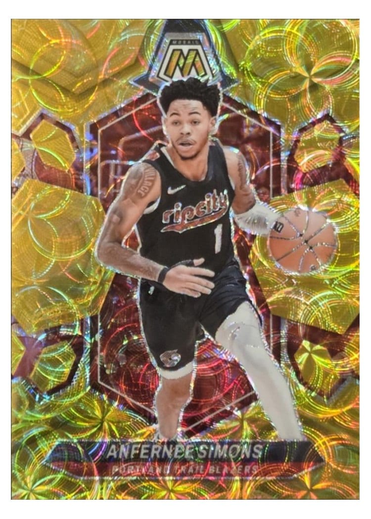 2023-24 Panini Mosaic Base Set Anfernee Simons Gold #65 card