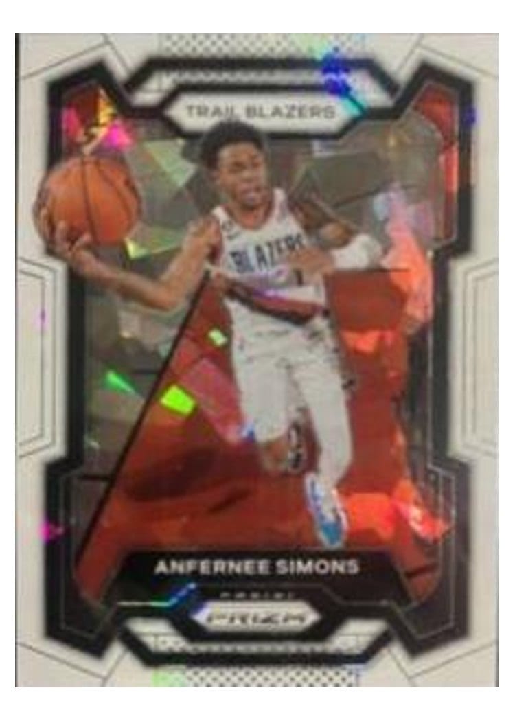 2023-24 Panini Prizm Base Set Anfernee Simons White Ice #106 card
