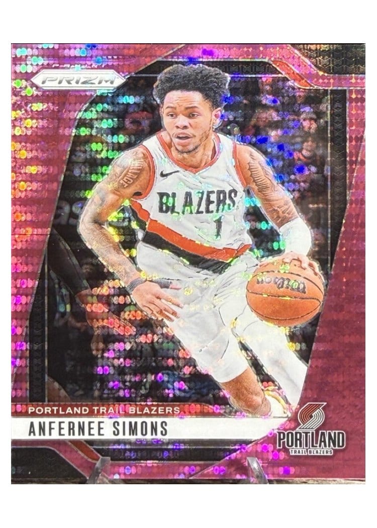2024-25 Panini Prizm Base Set Anfernee Simons Pink Pulsar #45 card