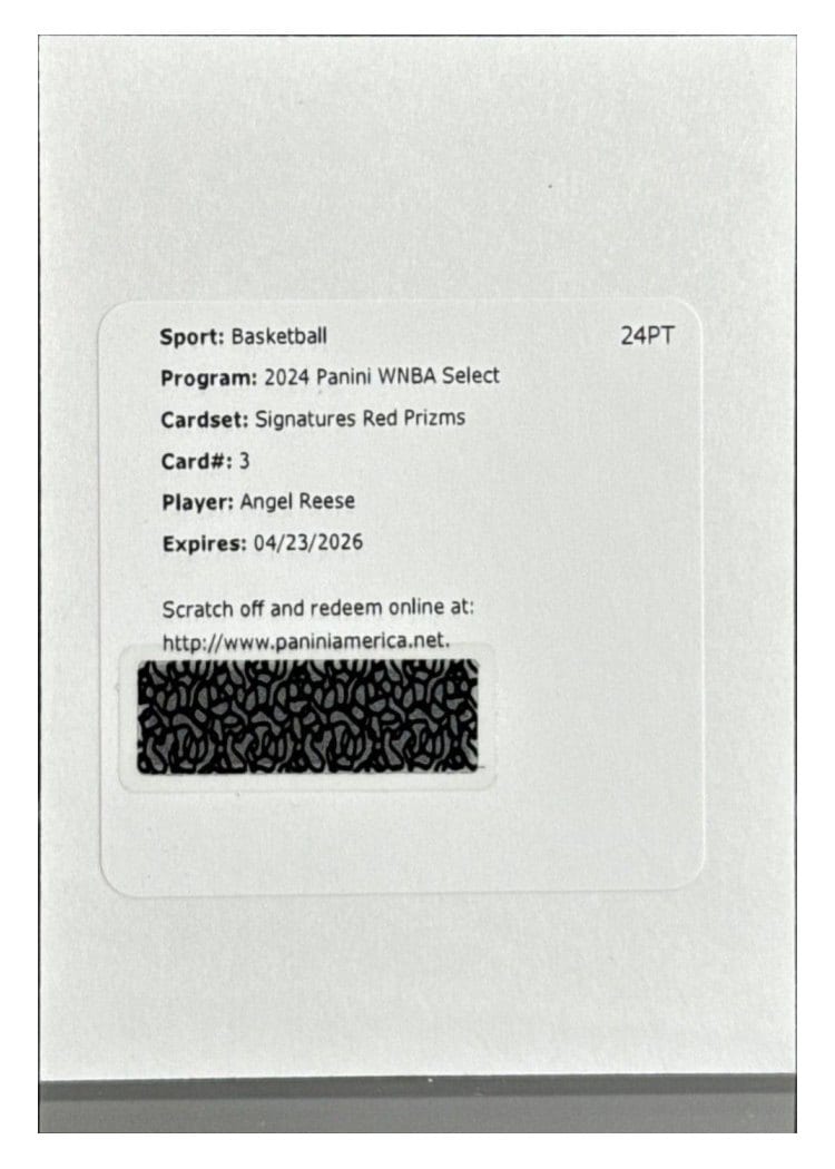2024 Panini Prizm WNBA Signatures Angel Reese #SG-AR card