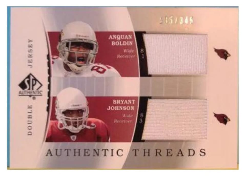 2003 SP Authentic Threads Anquan Boldin #JC-AB card