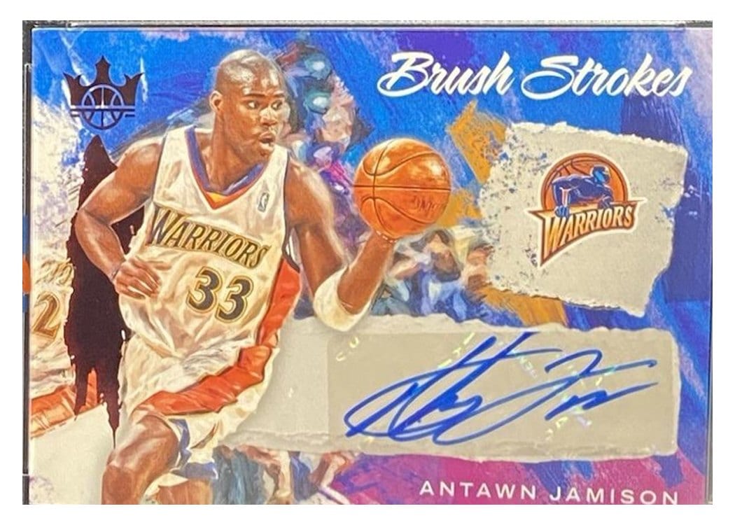 2022-23 Panini Court Kings Brush Strokes Antawn Jamison #BR-AJG card