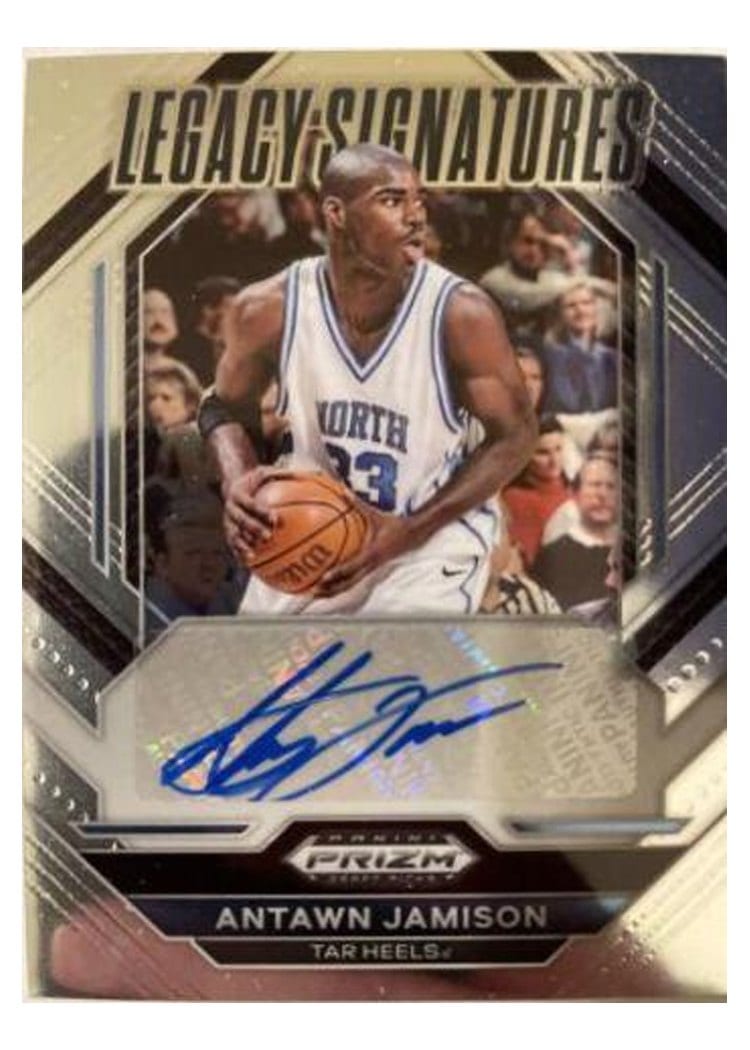 2023 Panini Prizm Draft Picks Legacy Signatures Antawn Jamison #LS-AWJ card