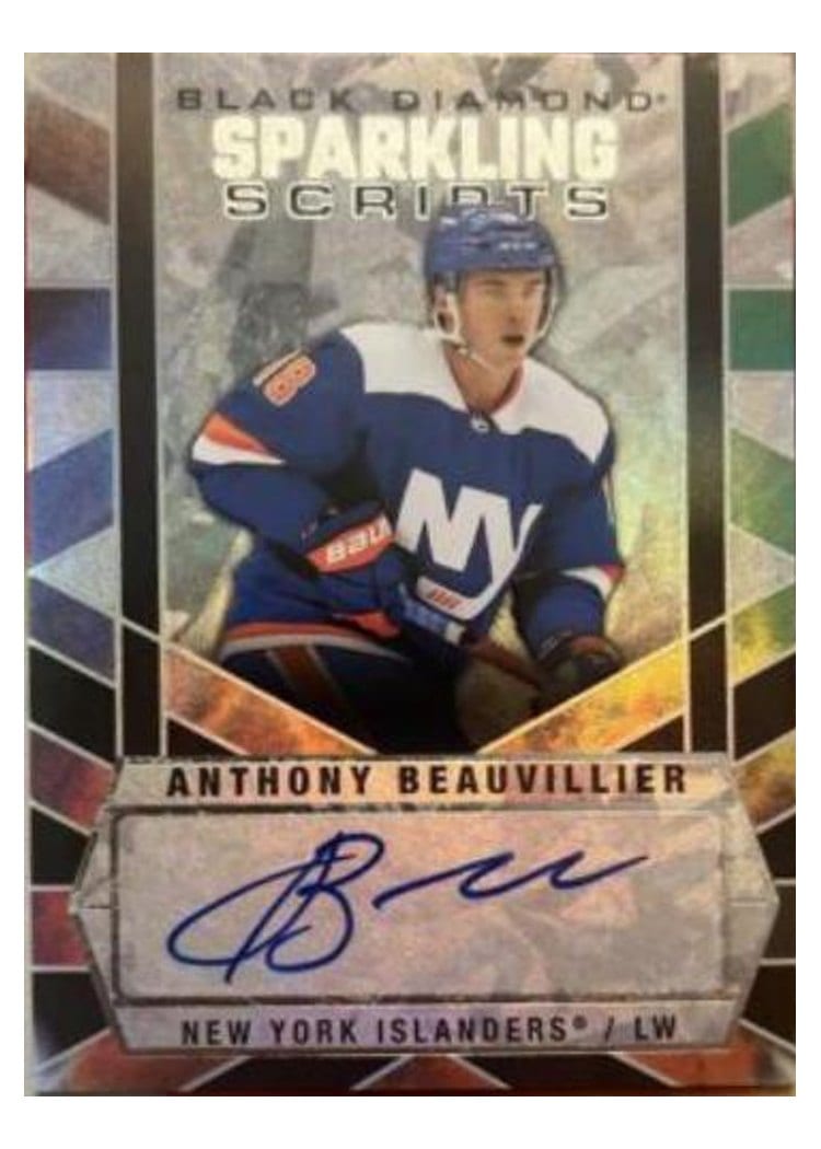 2022-23 Upper Deck Black Diamond Sparkling Scripts Anthony Beauvillier #SC-AB card