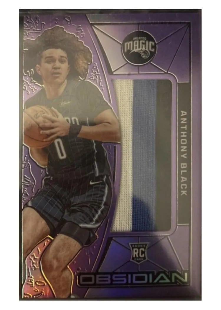 2023 Panini Obsidian Eclipse Material Anthony Black Purple Flood #EM-ABL card