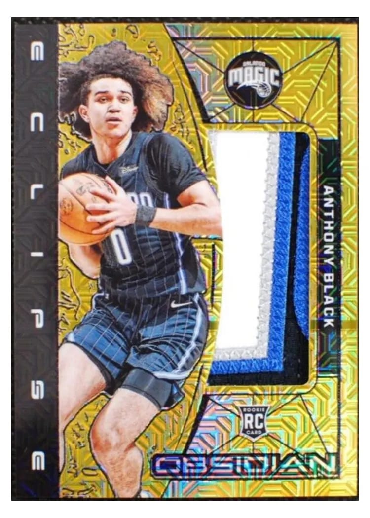 2023 Panini Obsidian Eclipse Material Anthony Black Gold Flood #EM-ABL card