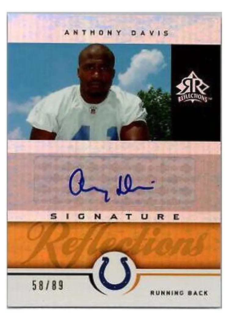 2005 Upper Deck Reflections Signatures Anthony Davis Gold #SR-AD card