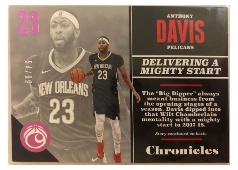 2017 Panini Chronicles Anthony Davis #15 card