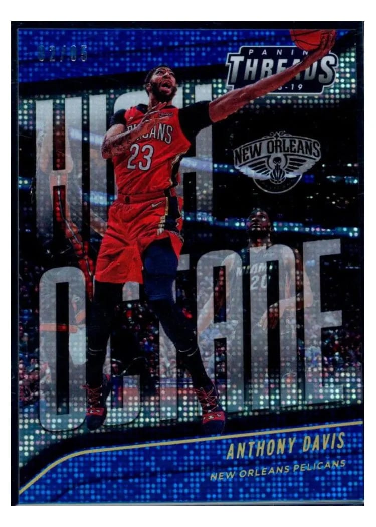 2018 Panini Threads High Octane Anthony Davis Premium Blue #1 card