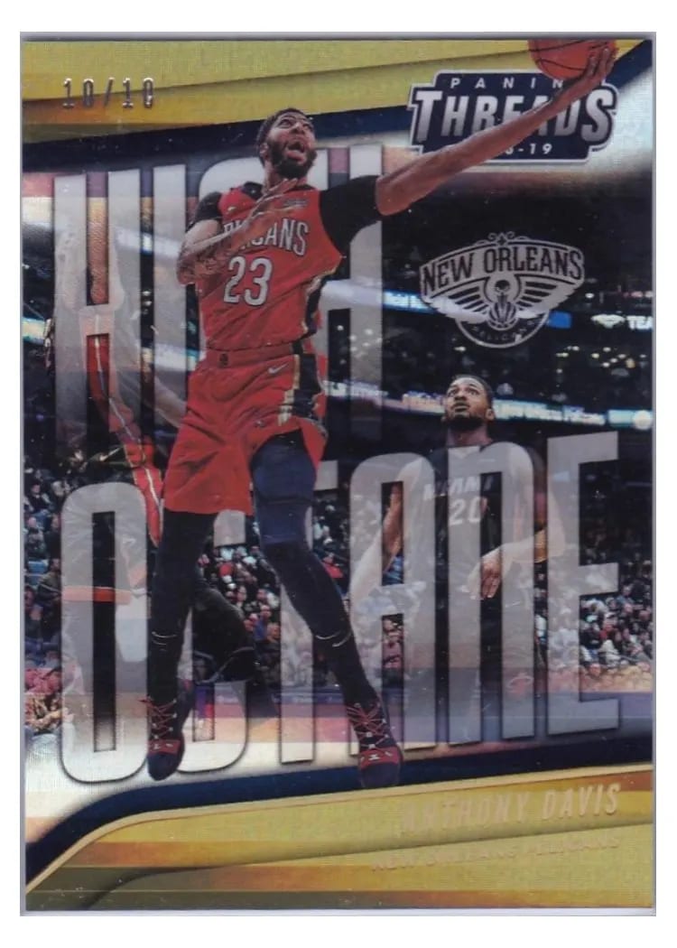 2018 Panini Threads High Octane Anthony Davis Premium Gold #1 card