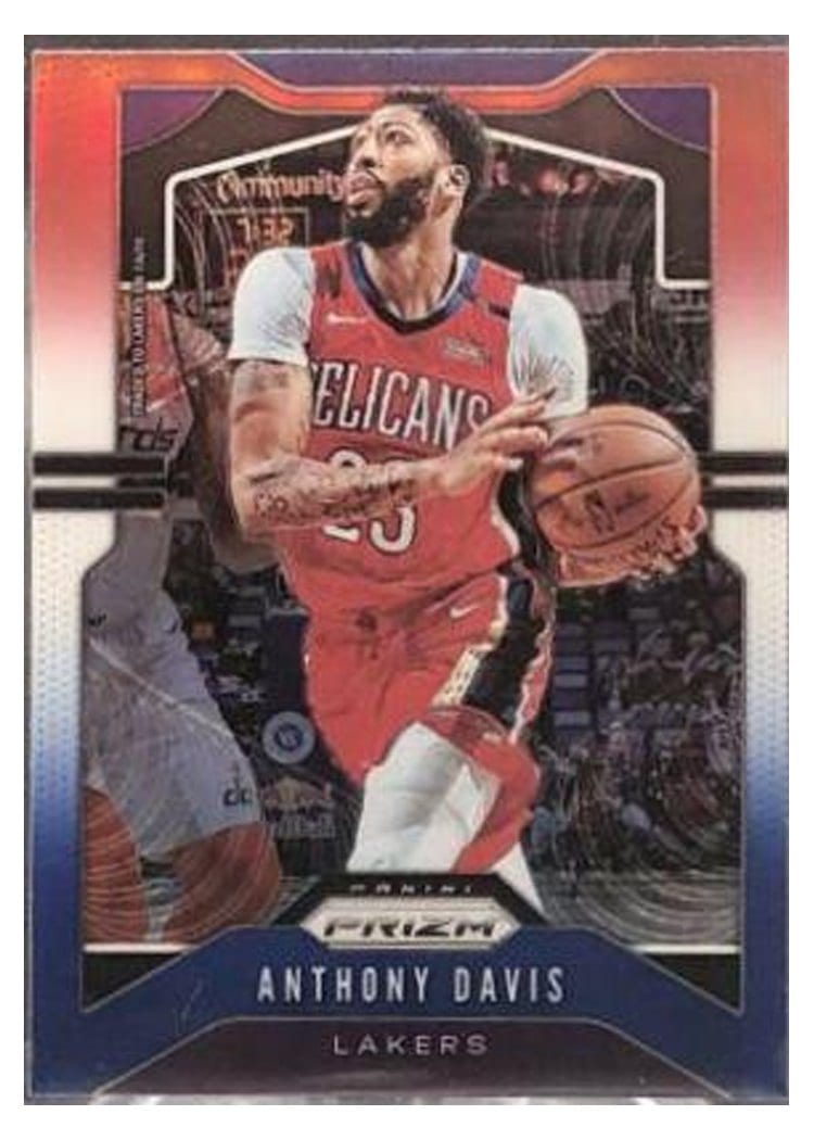 2019-20 Panini Prizm Base Set Anthony Davis #222 card