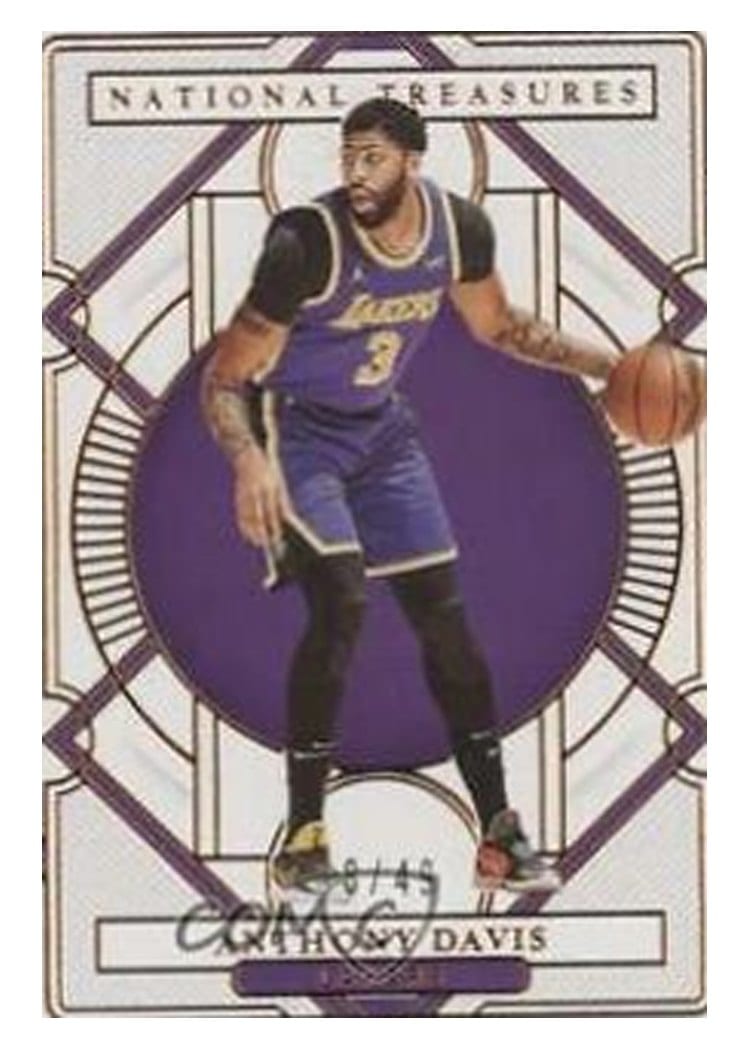 2020-21 Panini National Treasures Base Set Anthony Davis #65 card